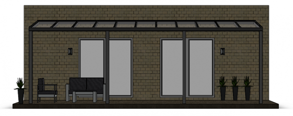 Überdachung mit VSG 8,76 mm klar, 8 x 3 m